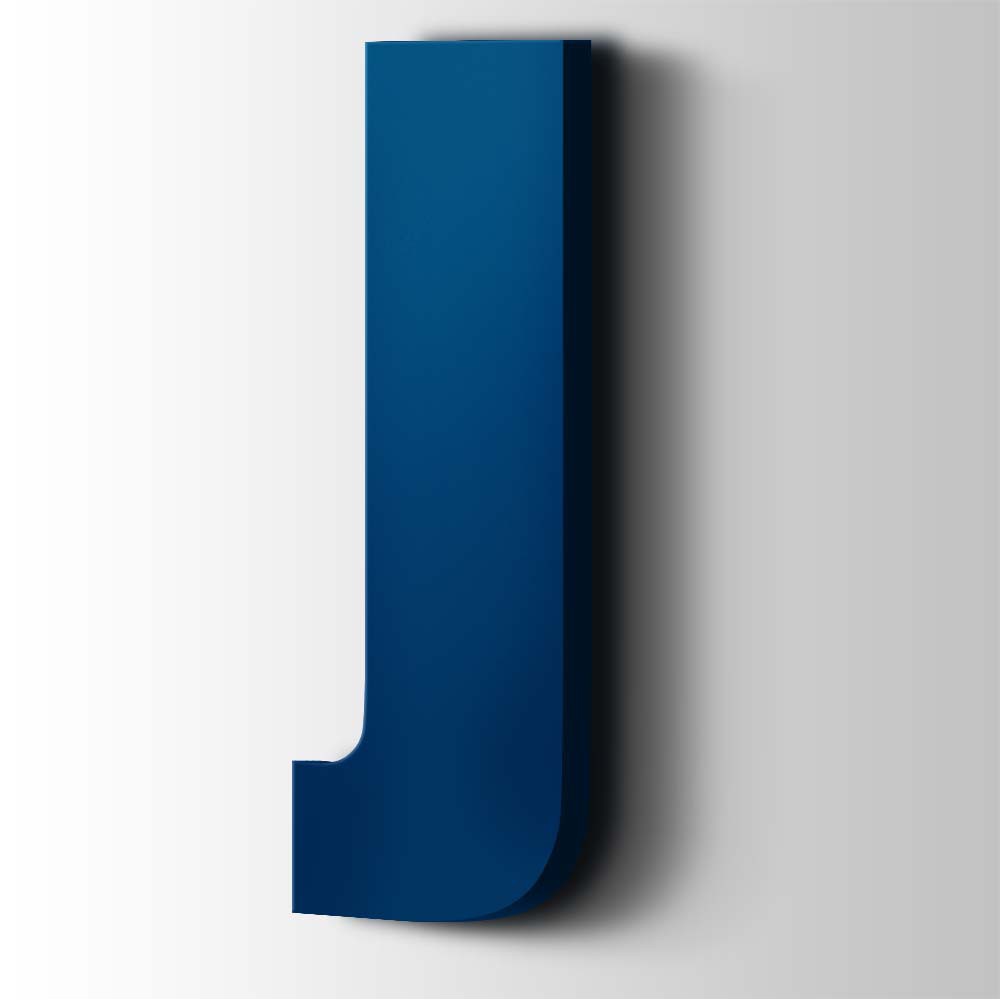 Kunststof Letter J Impact Acrylaat 5002 Ultramarine Blue - 1