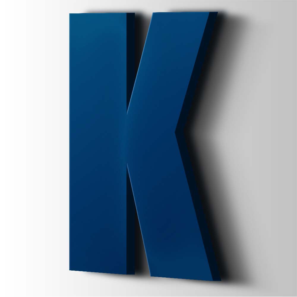 Kunststof Letter K Impact Acrylaat 5002 Ultramarine Blue - 1
