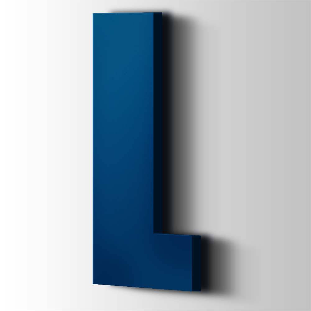 Kunststoff-Buchstabe L Impact Acryl 5002 Ultramarinblau – 1