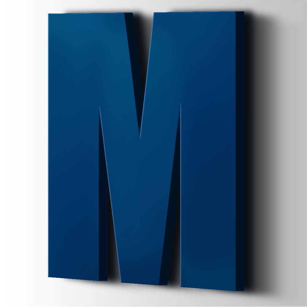 Kunststoff-Buchstabe M Impact Acryl 5002 Ultramarinblau – 1