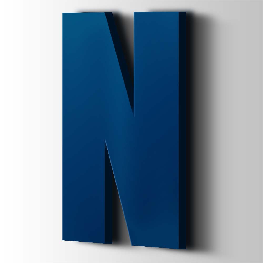Kunststof Letter N Impact Acrylaat 5002 Ultramarine Blue - 1