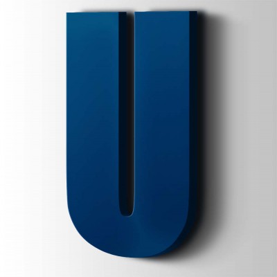 Kunststof Letter U Impact Acrylaat 5002 Ultramarine Blue - 1