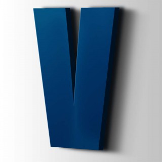 Plastic Letter V Impact Acrylic 5002 Ultramarine Blue - 1