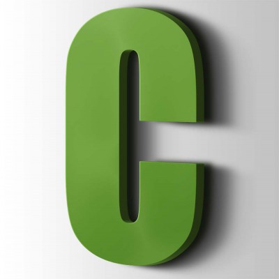 Kunststof Letter C Impact Acrylaat 6018 Yellow Green - 1