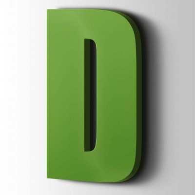 Kunststof Letter D Impact Acrylaat 6018 Yellow Green - 1