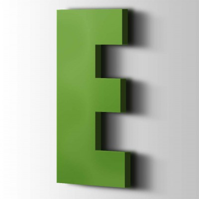 Kunststof Letter E Impact Acrylaat 6018 Yellow Green - 1