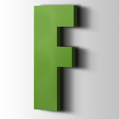 Kunststof Letter F Impact Acrylaat 6018 Yellow Green - 1