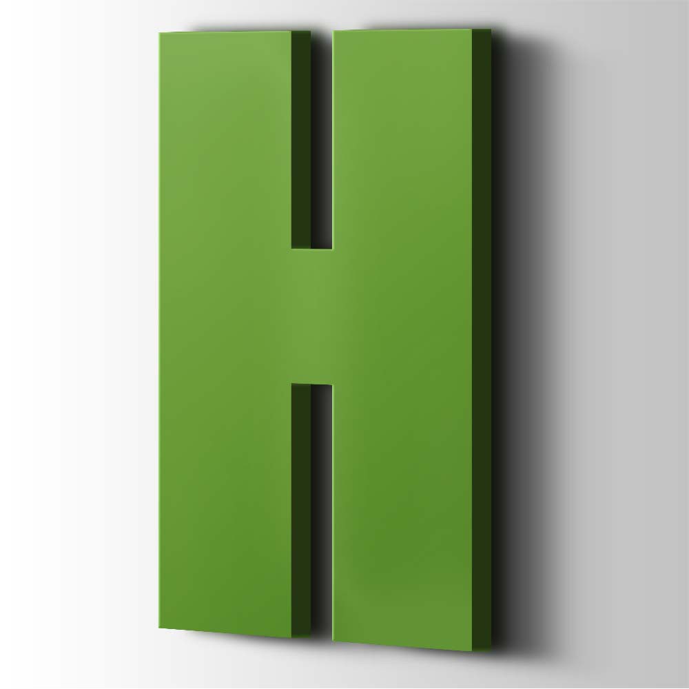 Kunststof Letter H Impact Acrylaat 6018 Yellow Green - 1