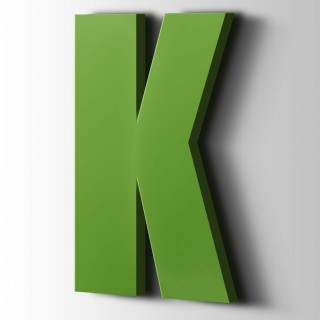 Kunststof Letter K Impact Acrylaat 6018 Yellow Green - 1