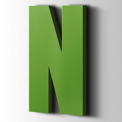 Kunststof Letter N Impact Acrylaat 6018 Yellow Green - 1