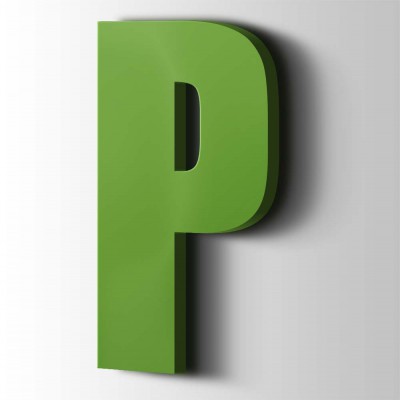 Kunststof Letter P Impact Acrylaat 6018 Yellow Green - 1