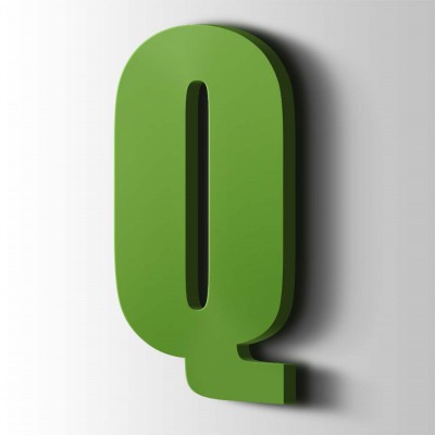 Kunststof Letter Q Impact Acrylaat 6018 Yellow Green - 1