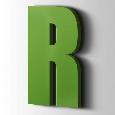 Kunststof Letter R Impact Acrylaat 6018 Yellow Green - 1