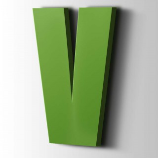 Kunststof Letter V Impact Acrylaat 6018 Yellow Green - 1