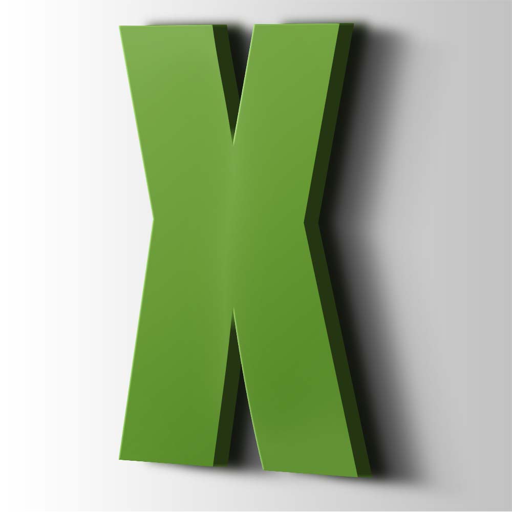 Kunststof Letter X Impact Acrylaat 6018 Yellow Green - 1