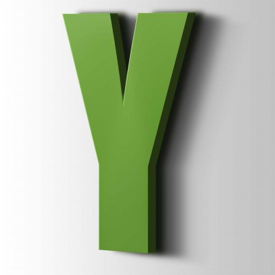 Kunststof Letter Y Impact Acrylaat 6018 Yellow Green - 1