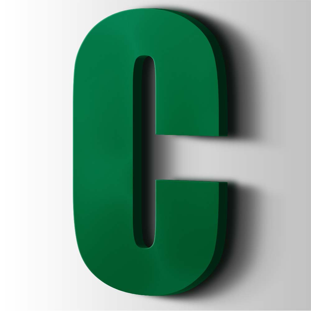 Kunststof Letter C Impact Acrylaat 6029 Mint Green - 1