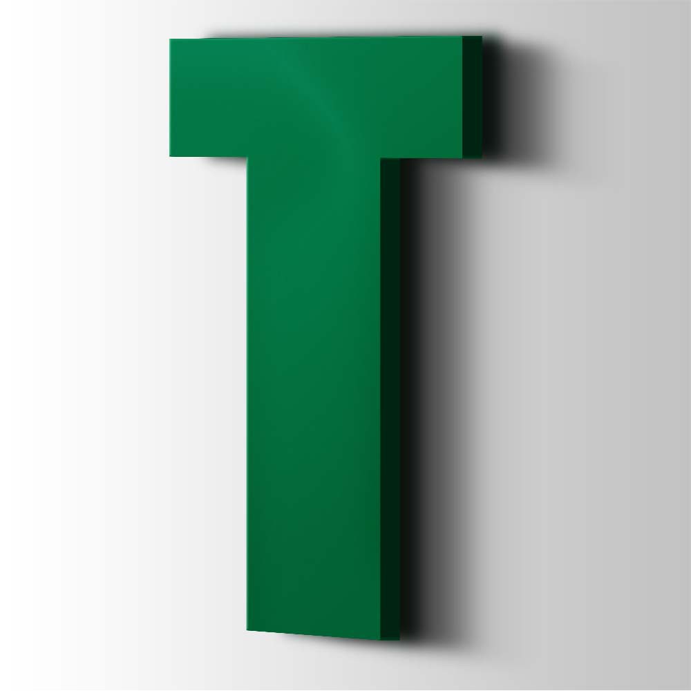 Kunststof Letter T Impact Acrylaat 6029 Mint Green - 1