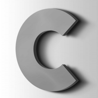 Kunststof Letter C Big John Acrylaat 7040 Window Grey - 1