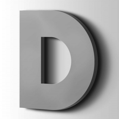 Kunststof Letter D Big John Acrylaat 7040 Window Grey - 1