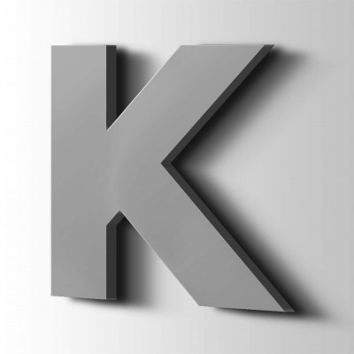 Kunststof Letter K Big john Acrylaat 7040 Window Grey - 1
