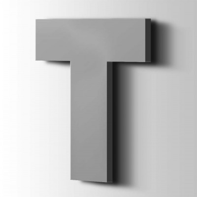 Kunststof Letter T Big John Acrylaat 7040 Window Grey - 1 Kunststof Letter T Big John Acrylaat 7040 Window Grey - 1
