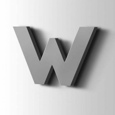 Kunststof Letter W Big John Acrylaat 7040 Window Grey - 1