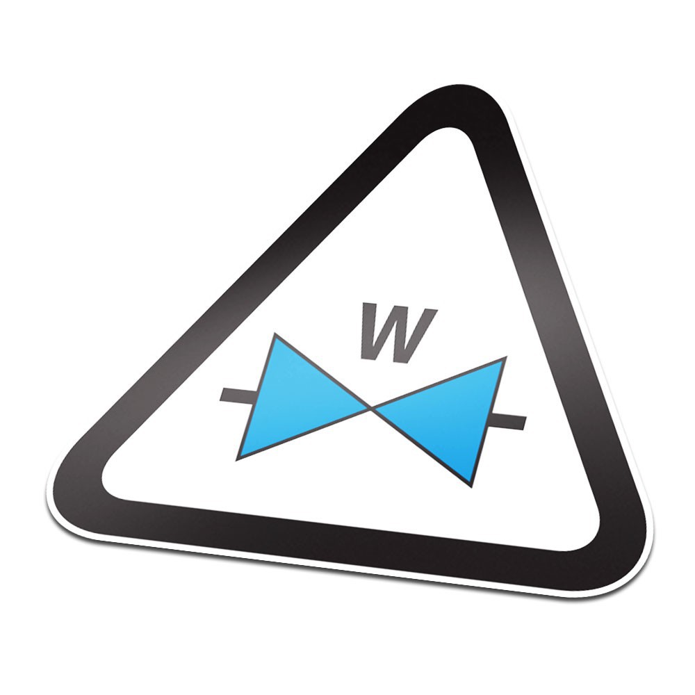 Waterafsluiter Pictogramsticker Waarschuwing Zwart Wit - 1