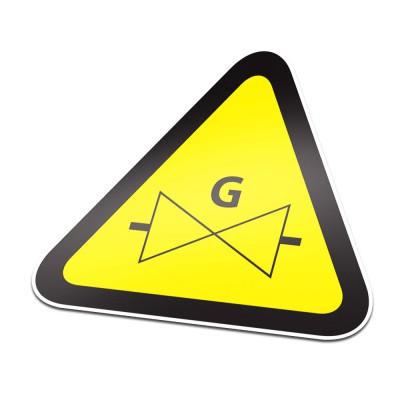 Gasafsluiter Pictogramsticker Waarschuwing Zwart Geel - 1