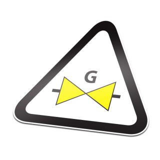 Gasafsluiter Pictogramsticker Waarschuwing Zwart Wit - 1