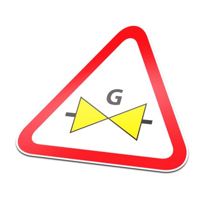 Gasafsluiter Pictogramsticker Waarschuwing Rood Wit - 1