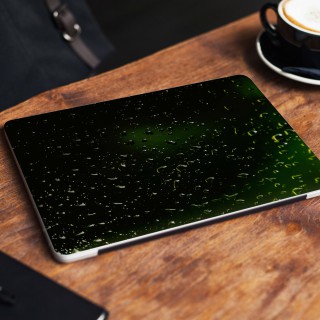 Laptop-Aufkleber aus grünem Glas – 1
