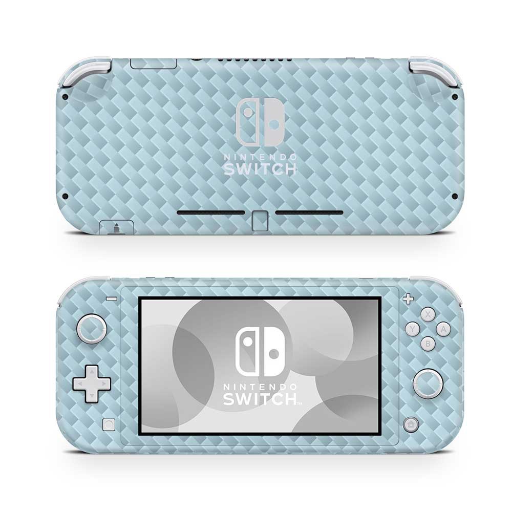 Nintendo Switch Lite Skin Carbon Licht Blauw - 1