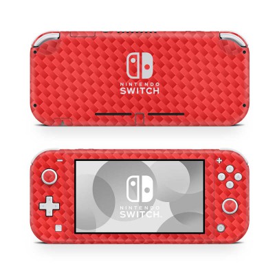 Nintendo Switch Lite Skin Carbon Rood - 1 Nintendo Switch Lite Skin Carbon Rood - 1