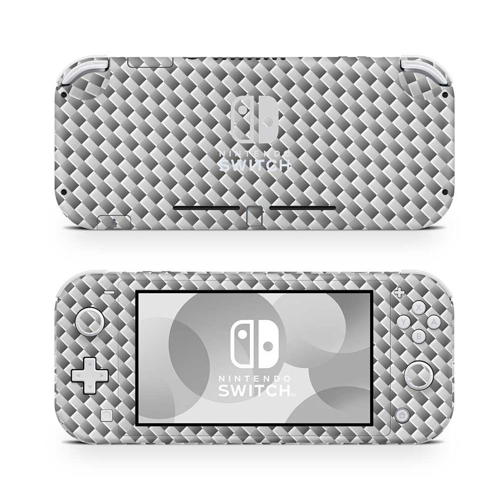Nintendo Switch Lite Skin Carbon Wit - 1