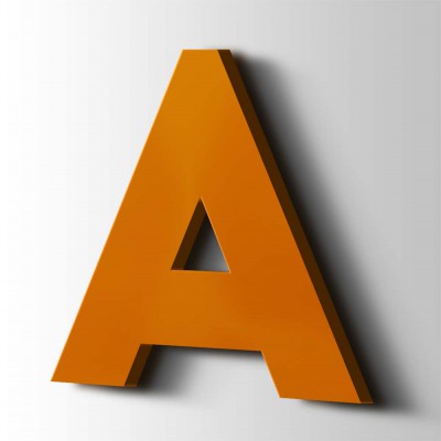 Kunststof Letter A Big John Acrylaat 2004 Pure Orange - 1