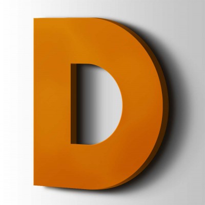 Kunststof Letter D Big John Acrylaat 2004 Pure Orange - 1