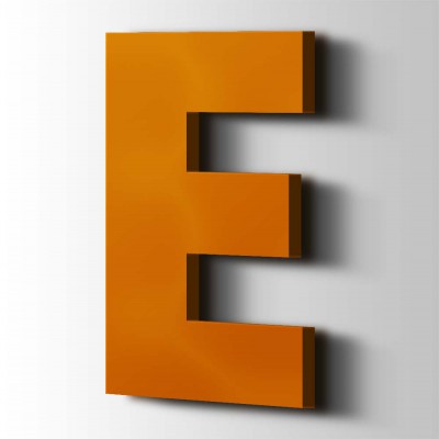 Kunststof Letter E Big John Acrylaat 2004 Pure Orange - 1