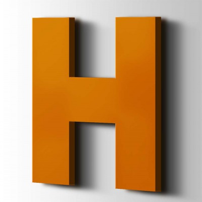 Kunststof Letter H Big John Acrylaat 2004 Pure Orange - 1