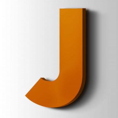 Kunststof Letter J Big John Acrylaat 2004 Pure Orange - 1