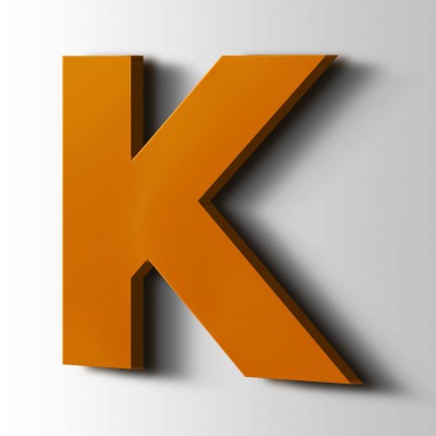 Kunststof Letter K Big John Acrylaat 2004 Pure Orange - 1