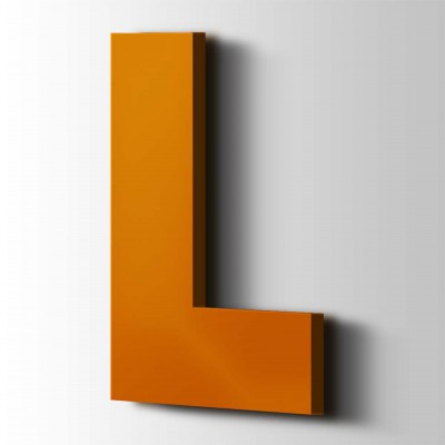 Kunststof Letter L Big John Acrylaat 2004 Pure Orange - 1