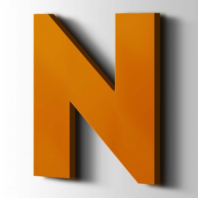 Kunststof Letter N Big John Acrylaat 2004 Pure Orange - 1