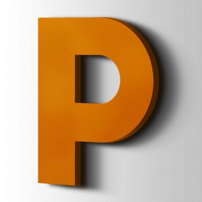Kunststof Letter P Big John Acrylaat 2004 Pure Orange - 1