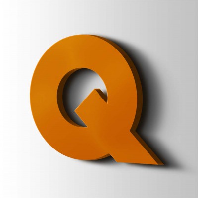 Kunststof Letter Q Big John Acrylaat 2004 Pure Orange - 1