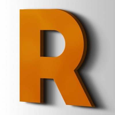 Kunststof Letter R Big John Acrylaat 2004 Pure Orange - 1