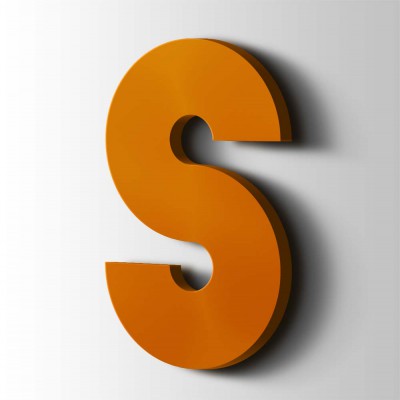 Kunststof Letter S Big John Acrylaat 2004 Pure Orange - 1