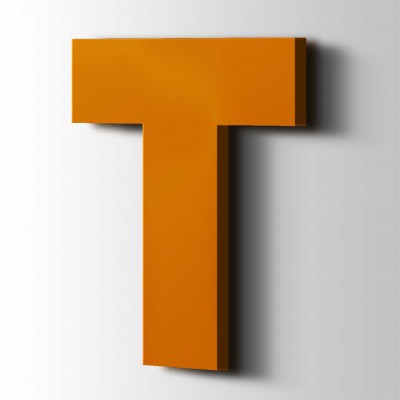 Kunststof Letter T Big John Acrylaat 2004 Pure Orange - 1