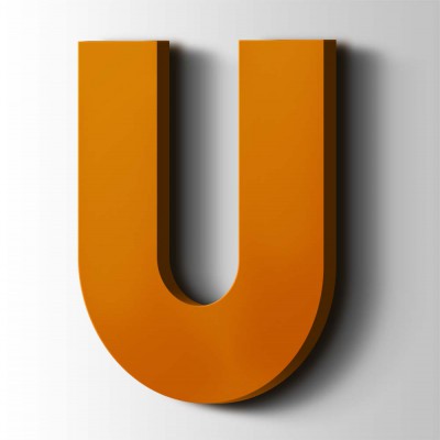 Kunststof Letter U Big John Acrylaat 2004 Pure Orange - 1
