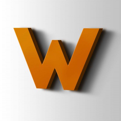 Kunststof Letter W Big John Acrylaat 2004 Pure Orange - 1